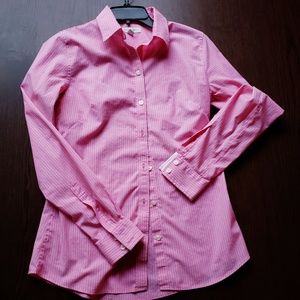 🔥3/$15 BANANA REPUBLIC Pink Striped Collared Top